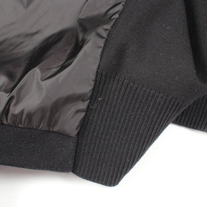 ニット切替 ジップアップパーカー ジャケット ナイロン コットン ブラック モンクレール アウター MONCLER