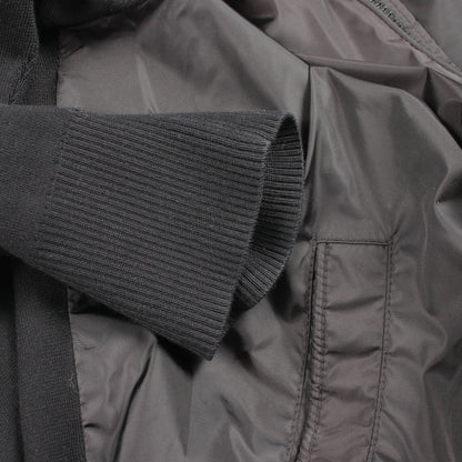 ニット切替 ジップアップパーカー ジャケット ナイロン コットン ブラック モンクレール アウター MONCLER