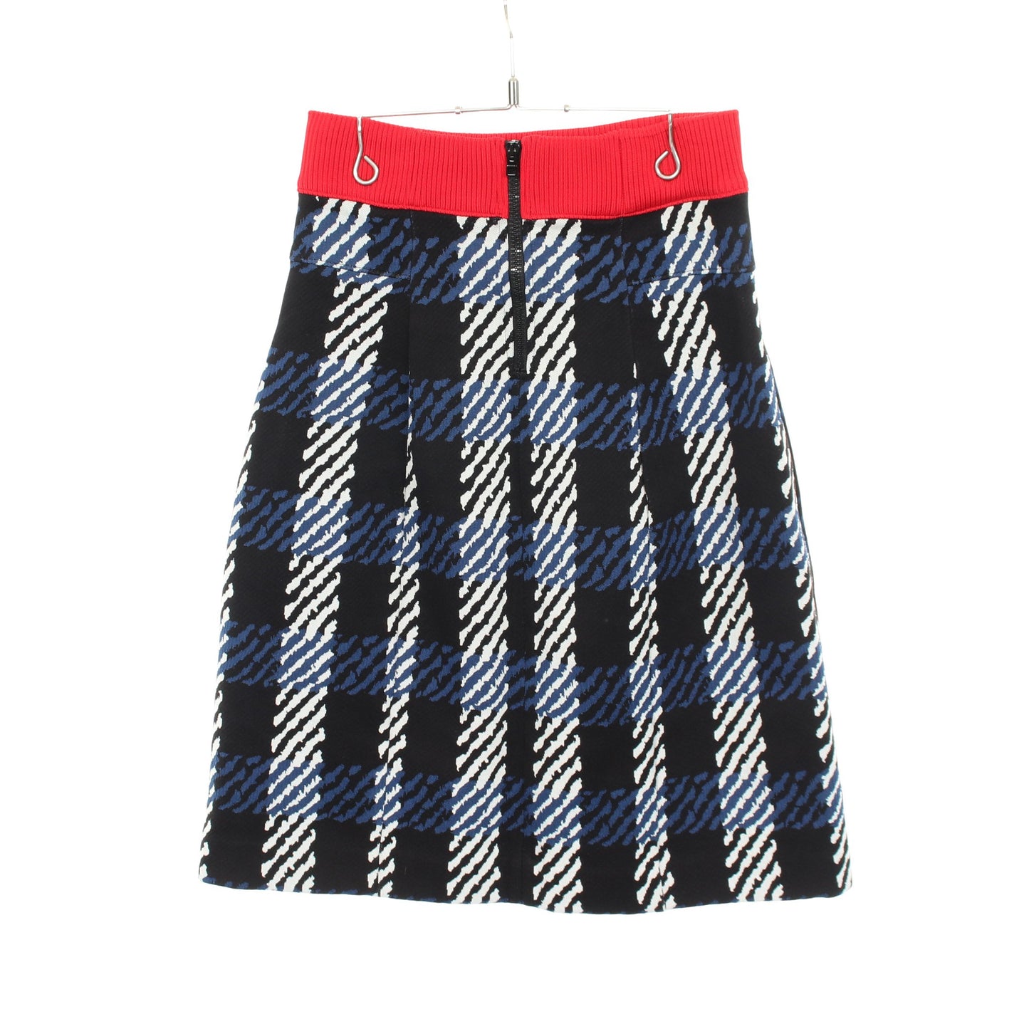 リブジャカード チェック ニット スカート コットン ナイロン ネイビー マルニ ボトムス MARNI