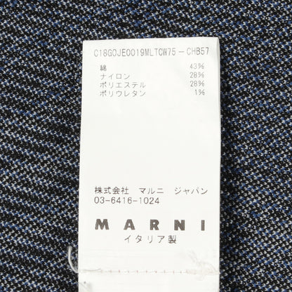リブジャカード チェック ニット スカート コットン ナイロン ネイビー マルニ ボトムス MARNI