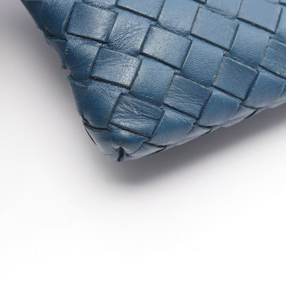 イントレチャート スモール メッセンジャーバッグ ショルダーバッグ レザー ブルー ボッテガヴェネタ バッグ BOTTEGA VENETA