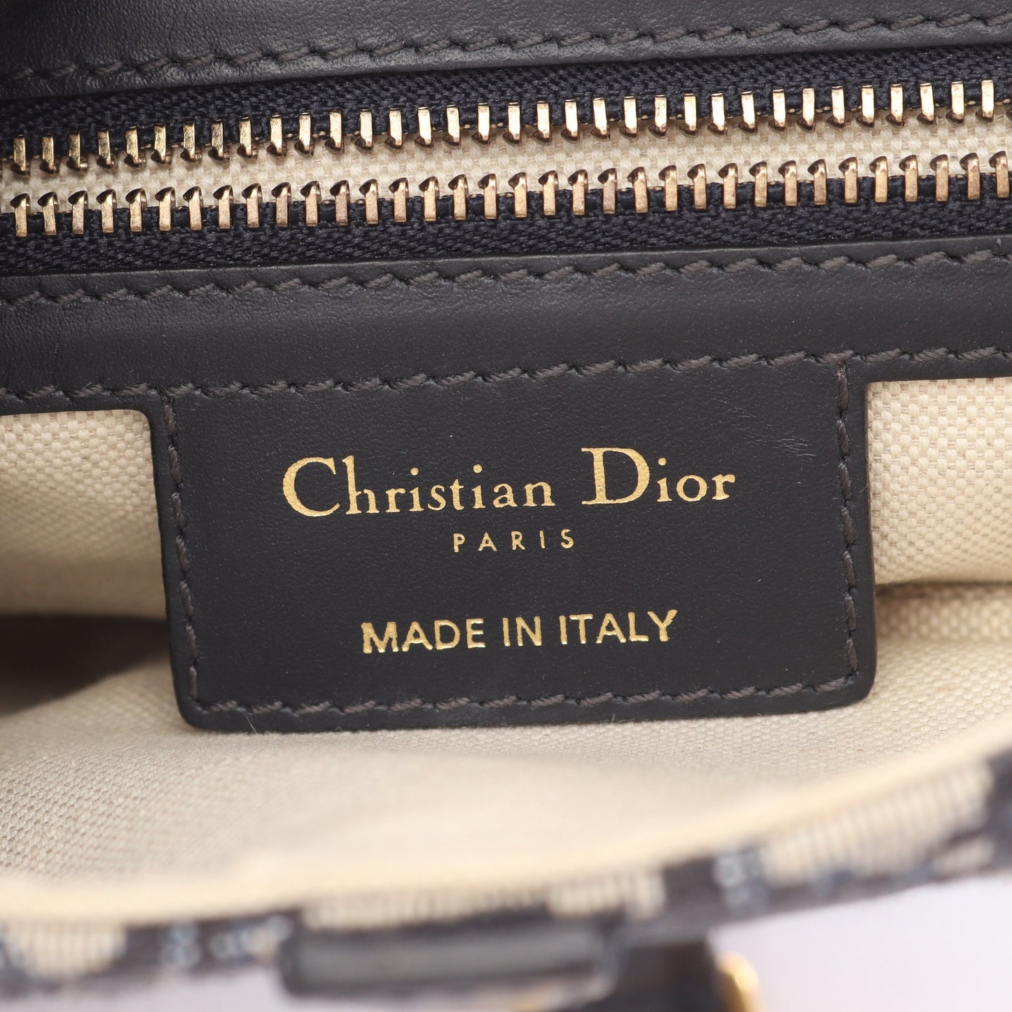 サドルバッグ オブリークジャカード ハンドバッグ キャンバス レザー ベージュ ネイビー クリスチャンディオール バッグ Christian Dior