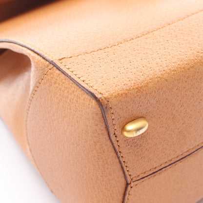 トップハンドル ターンロック 2WAY ハンドバッグ レザー ライトブラウン セリーヌ バッグ CELINE