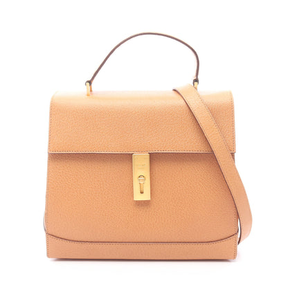 トップハンドル ターンロック 2WAY ハンドバッグ レザー ライトブラウン セリーヌ バッグ CELINE