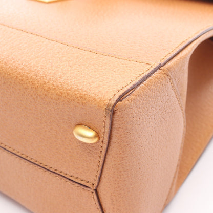 トップハンドル ターンロック 2WAY ハンドバッグ レザー ライトブラウン セリーヌ バッグ CELINE