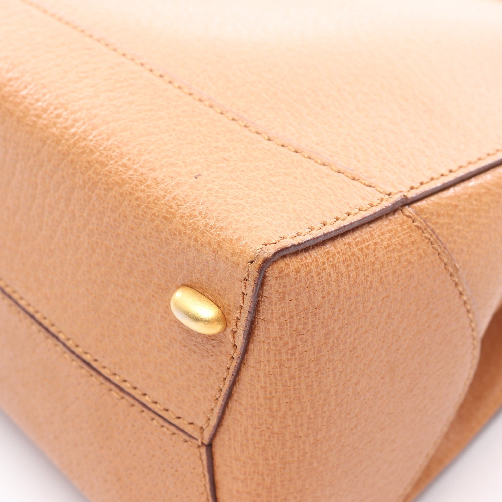 トップハンドル ターンロック 2WAY ハンドバッグ レザー ライトブラウン セリーヌ バッグ CELINE