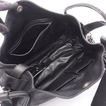 カナージュレースポケット付き ショルダーバッグ レザー ブラック クリスチャンディオール バッグ Christian Dior