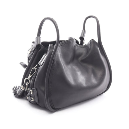 カナージュレースポケット付き ショルダーバッグ レザー ブラック クリスチャンディオール バッグ Christian Dior
