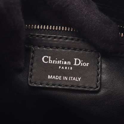 カナージュレースポケット付き ショルダーバッグ レザー ブラック クリスチャンディオール バッグ Christian Dior