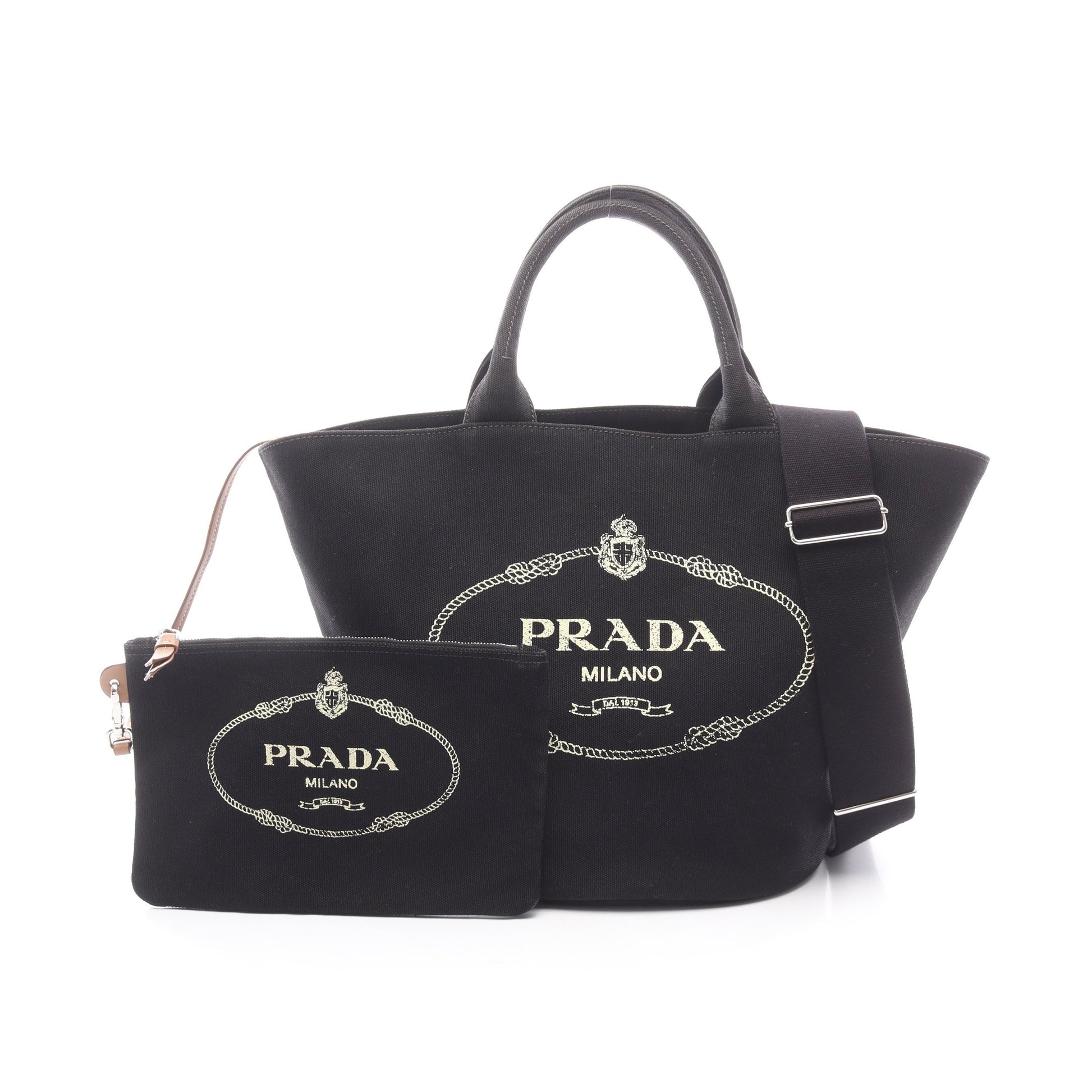 CANAPA カナパ 2WAY ハンドバッグ トートバッグ キャンバス ブラック プラダ バッグ PRADA