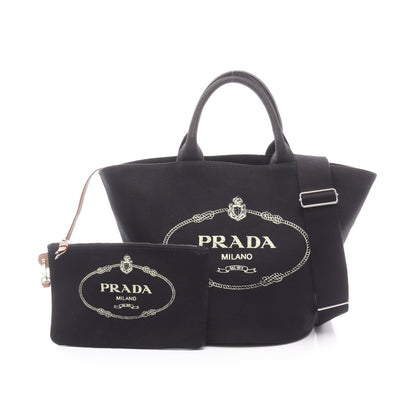 CANAPA カナパ 2WAY ハンドバッグ トートバッグ キャンバス ブラック プラダ バッグ PRADA
