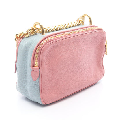 MADRAS マドラス チェーンショルダーバッグ レザー ピンク ライトブルー ライトイエロー ミュウミュウ バッグ miu miu