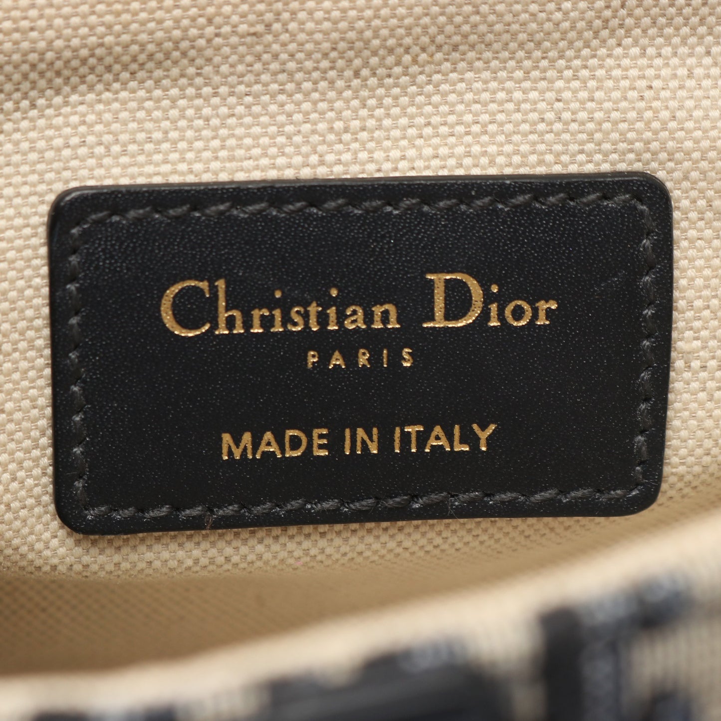 サドルバッグ ミニ オブリークジャカード ハンドバッグ キャンバス レザー ベージュ ネイビー クリスチャンディオール バッグ Christian Dior