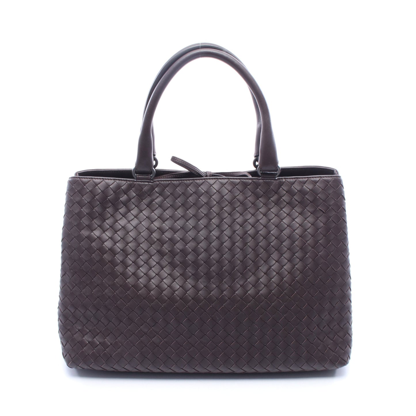 イントレチャート ハンドバッグ トートバッグ レザー ダークブラウン ボッテガヴェネタ バッグ BOTTEGA VENETA