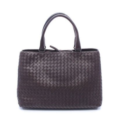 イントレチャート ハンドバッグ トートバッグ レザー ダークブラウン ボッテガヴェネタ バッグ BOTTEGA VENETA