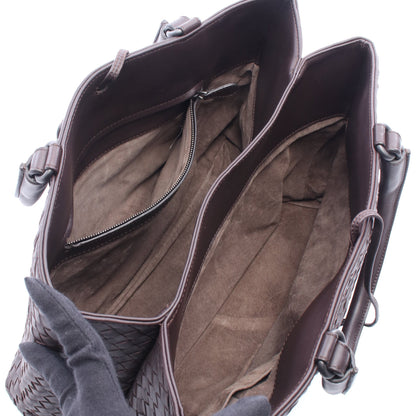 イントレチャート ハンドバッグ トートバッグ レザー ダークブラウン ボッテガヴェネタ バッグ BOTTEGA VENETA
