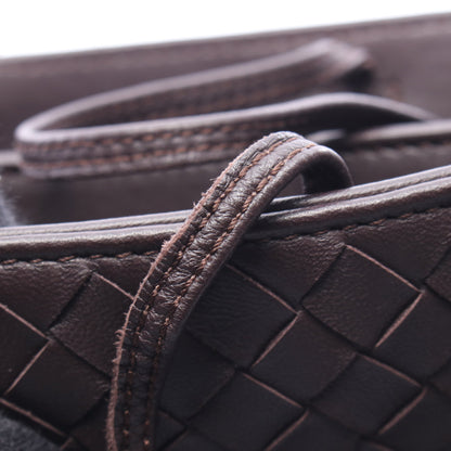 イントレチャート ハンドバッグ トートバッグ レザー ダークブラウン ボッテガヴェネタ バッグ BOTTEGA VENETA