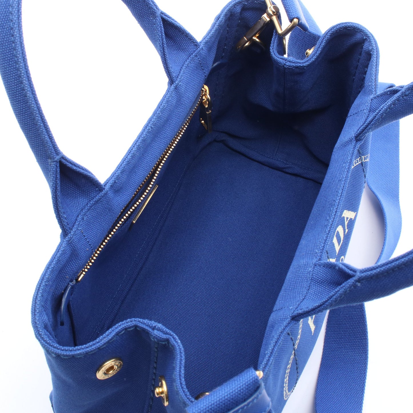 CANAPA カナパ 2WAY ハンドバッグ トートバッグ キャンバス ブルー プラダ バッグ PRADA