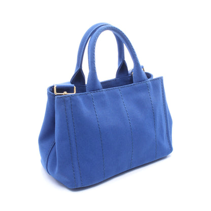 CANAPA カナパ 2WAY ハンドバッグ トートバッグ キャンバス ブルー プラダ バッグ PRADA