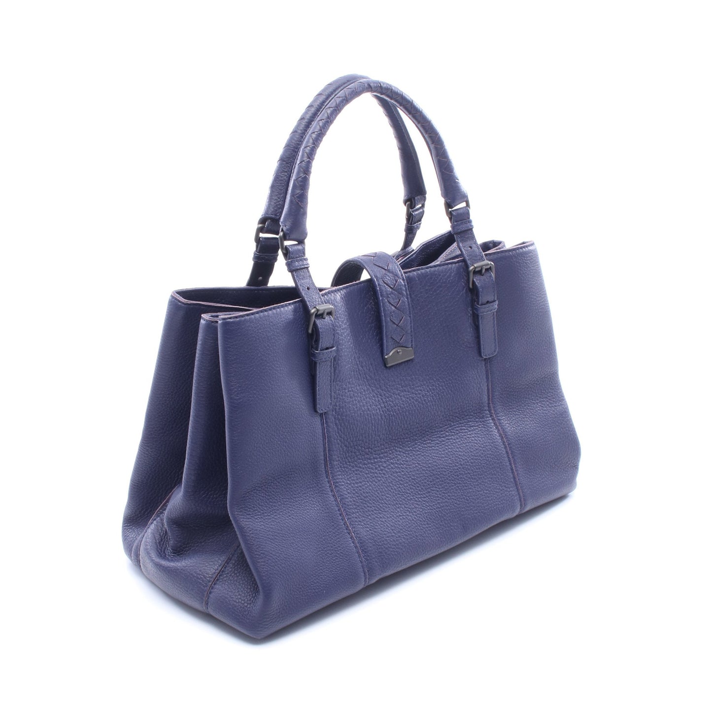 ローマバッグ ミディアム ハンドバッグ レザー ネイビー ボッテガヴェネタ バッグ BOTTEGA VENETA