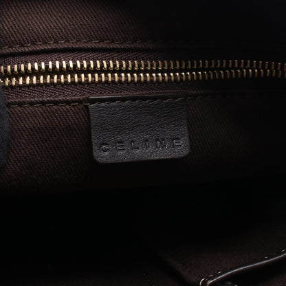 マカダム ショルダーバッグ キャンバス レザー ベージュ ダークブラウン セリーヌ バッグ CELINE