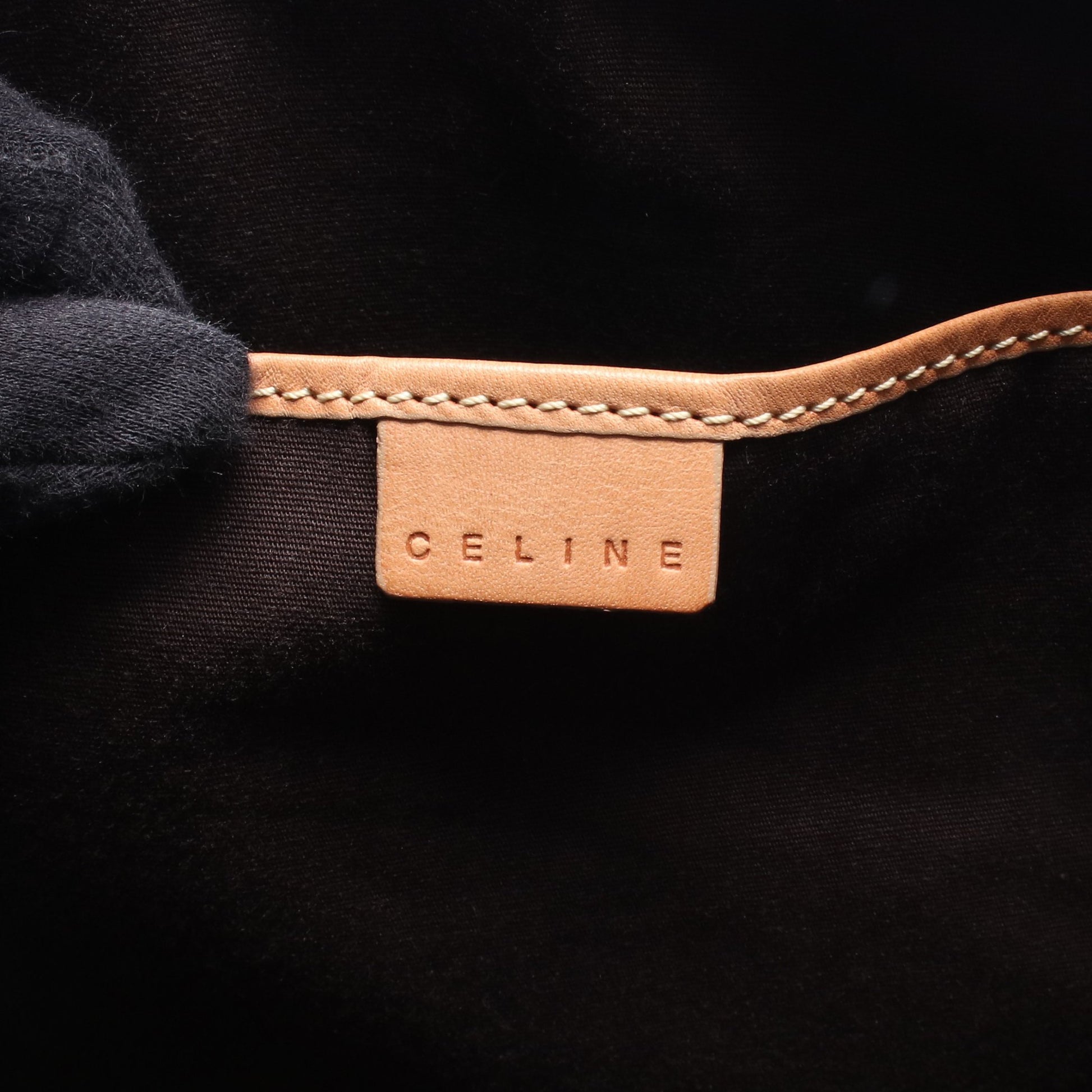 マカダム ミニボストンバッグ ハンドバッグ PVC レザー ダークブラウン ベージュ セリーヌ バッグ CELINE