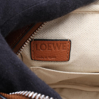 ミリタリー メッセンジャーバッグ XS ショルダーバッグ レザー ブラウン オレンジ ロエベ バッグ LOEWE