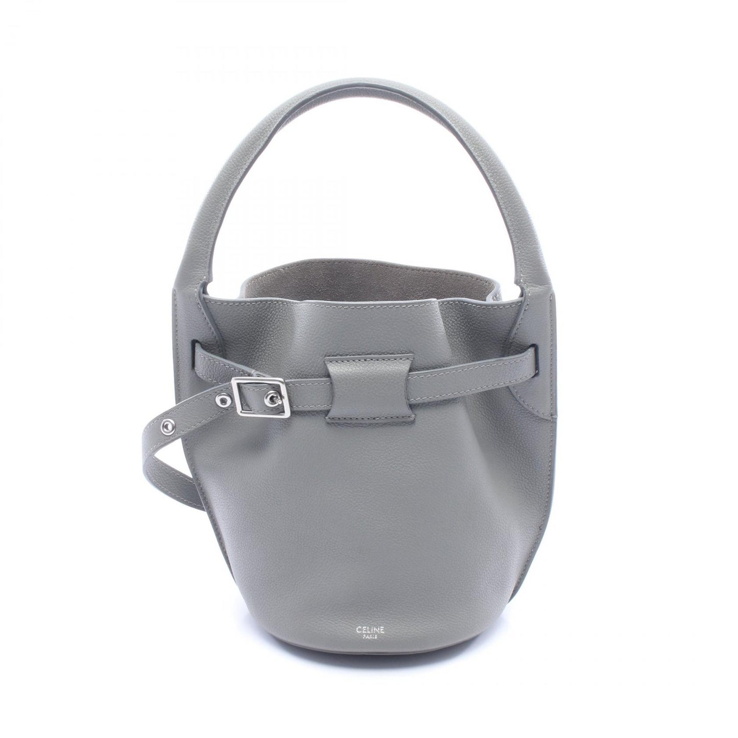 ビッグバッグ バケット ナノ ハンドバッグ レザー グレー セリーヌ バッグ CELINE