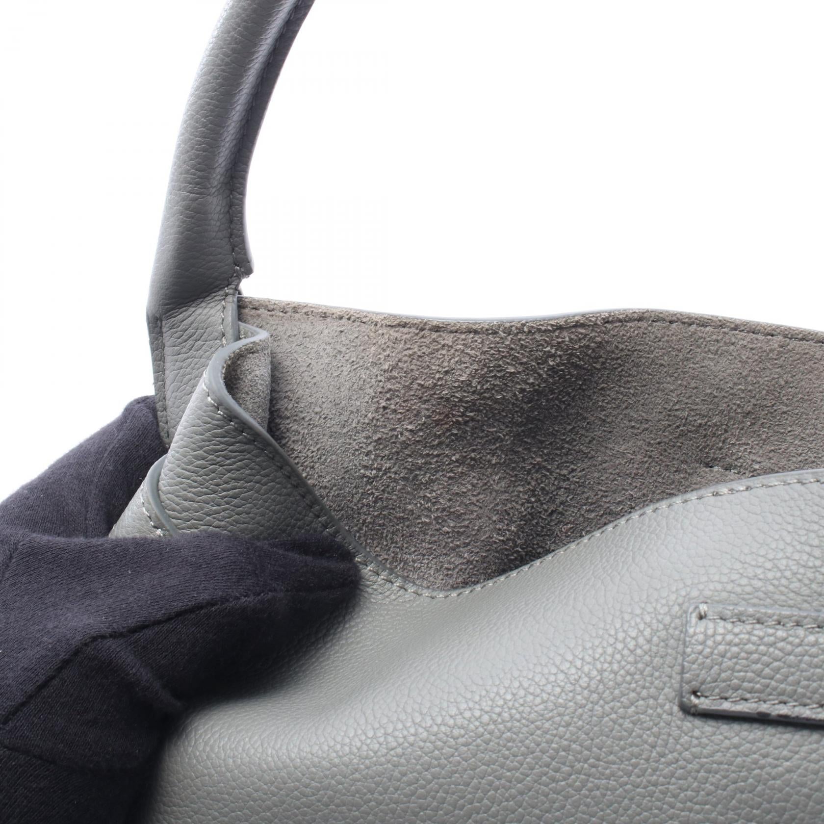 ビッグバッグ バケット ナノ ハンドバッグ レザー グレー セリーヌ バッグ CELINE