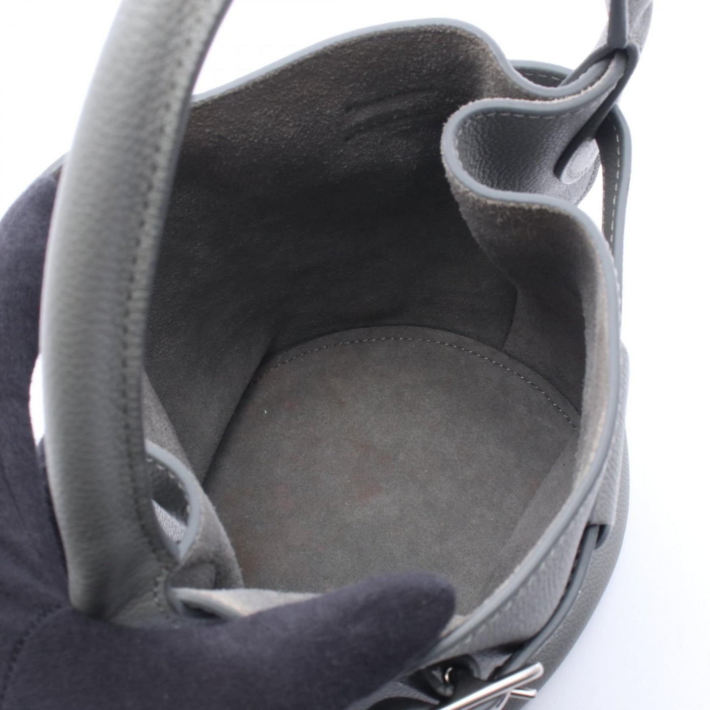ビッグバッグ バケット ナノ ハンドバッグ レザー グレー セリーヌ バッグ CELINE