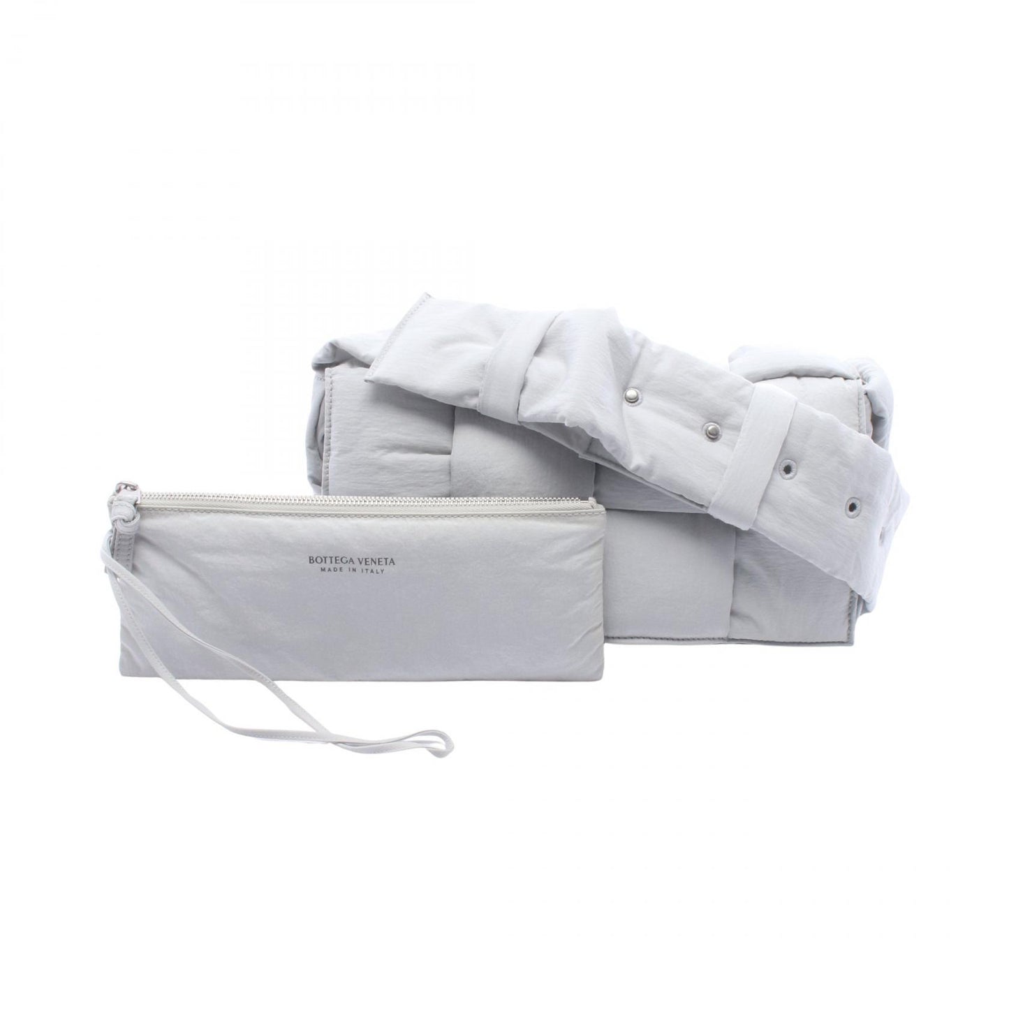 PADDED TECH CASSETTE パデッド テック カセット ショルダーバッグ ナイロン ライトグレー ボッテガヴェネタ バッグ BOTTEGA VENETA