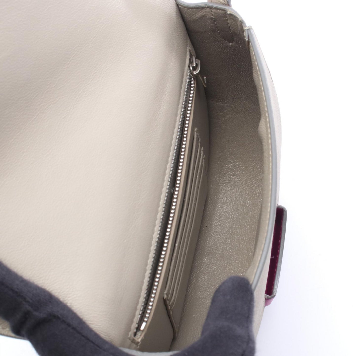 トロッター スモール バイカラー ショルダーバッグ レザー グレー ピンクパープル セリーヌ バッグ CELINE