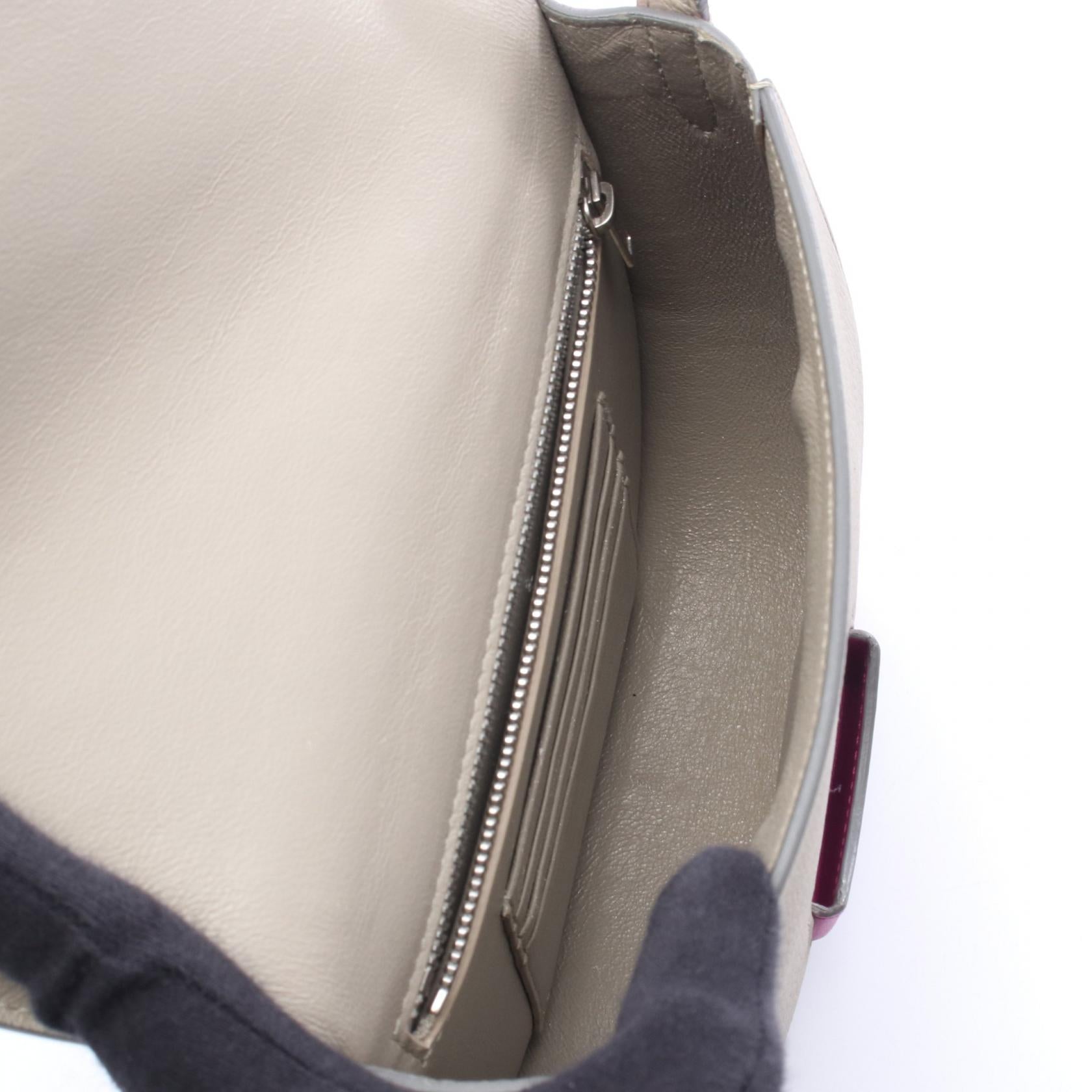 トロッター スモール バイカラー ショルダーバッグ レザー グレー ピンクパープル セリーヌ バッグ CELINE