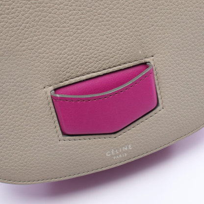 トロッター スモール バイカラー ショルダーバッグ レザー グレー ピンクパープル セリーヌ バッグ CELINE