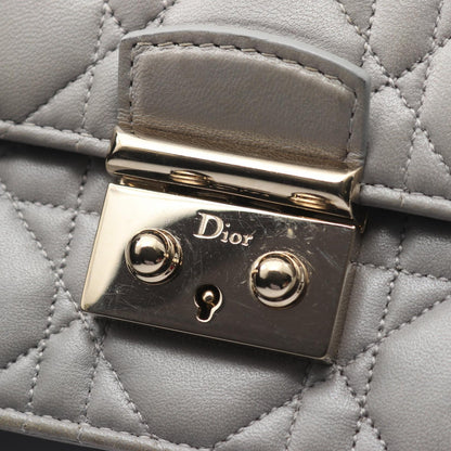 ミスディオール カナージュ チェーンウォレット レザー グレー クリスチャンディオール バッグ Christian Dior