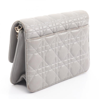 ミスディオール カナージュ チェーンウォレット レザー グレー クリスチャンディオール バッグ Christian Dior