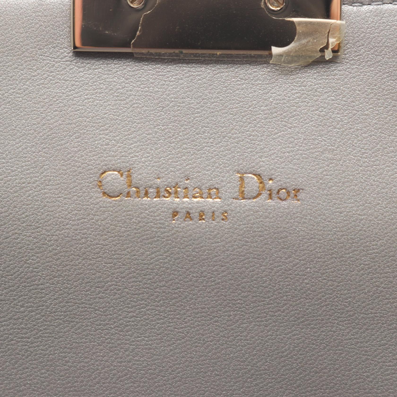 ミスディオール カナージュ チェーンウォレット レザー グレー クリスチャンディオール バッグ Christian Dior