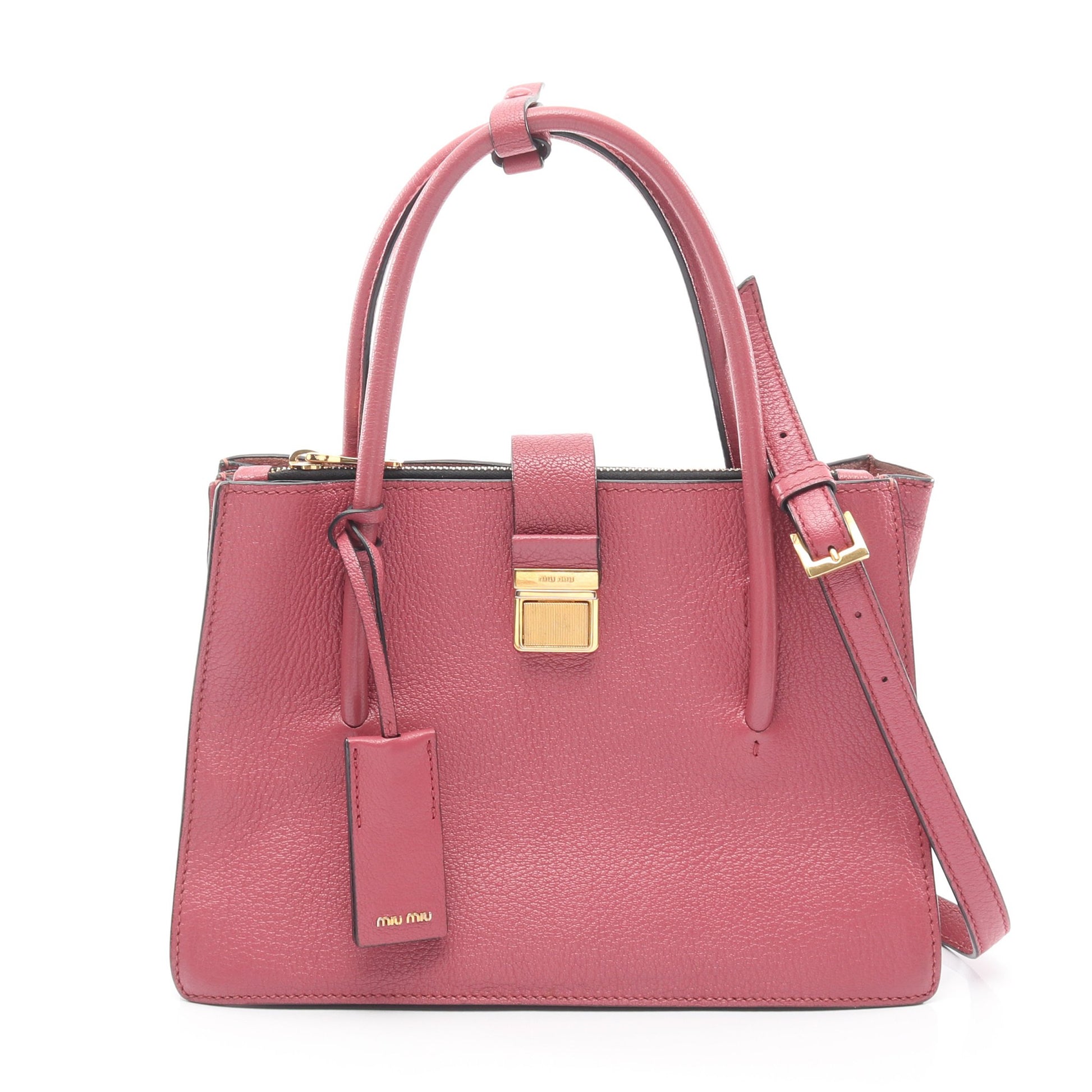 MADRAS マドラス 2WAY ハンドバッグ レザー ピンク ミュウミュウ バッグ miu miu