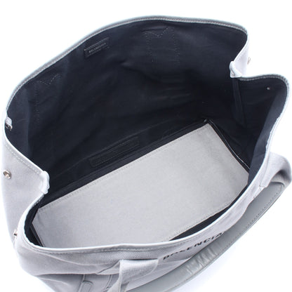 NAVY CABAS NEW M ネイビーカバ ハンドバッグ トートバッグ キャンバス レザー グレー バレンシアガ バッグ BALENCIAGA