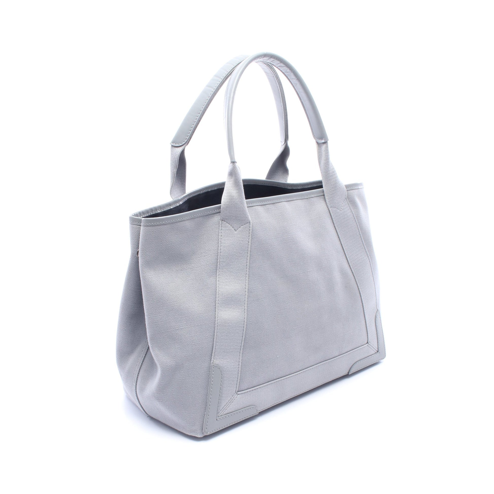 NAVY CABAS NEW M ネイビーカバ ハンドバッグ トートバッグ キャンバス レザー グレー バレンシアガ バッグ BALENCIAGA