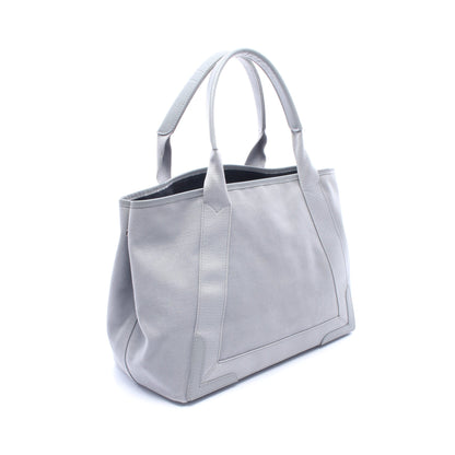 NAVY CABAS NEW M ネイビーカバ ハンドバッグ トートバッグ キャンバス レザー グレー バレンシアガ バッグ BALENCIAGA