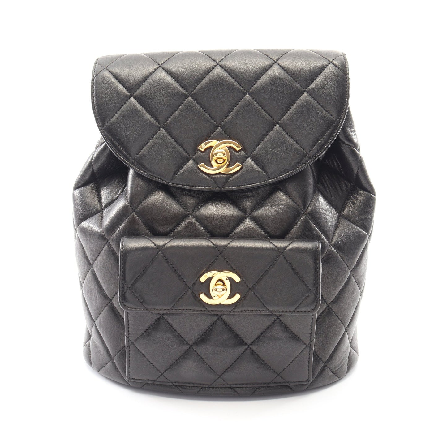 マトラッセ バックパック リュックサック ラムスキン ブラック ゴールド金具 シャネル バッグ CHANEL