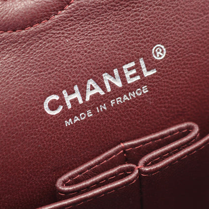マトラッセ Wフラップ Wチェーンショルダーバッグ ラムスキン ブラック シルバー金具 シャネル バッグ CHANEL
