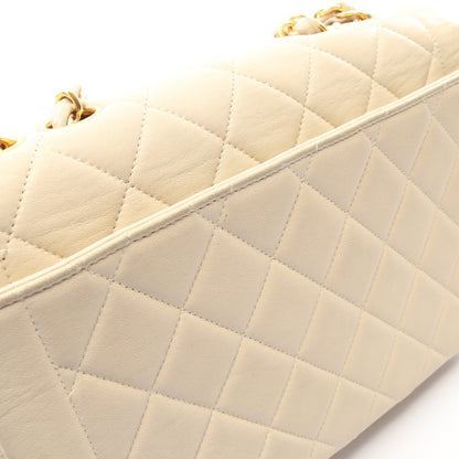 マトラッセ チェーンショルダーバッグ ラムスキン ベージュ ゴールド金具 シャネル バッグ CHANEL