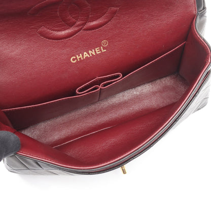 マトラッセ Wフラップ Wチェーンショルダーバッグ ラムスキン ブラック ゴールド金具 シャネル バッグ CHANEL