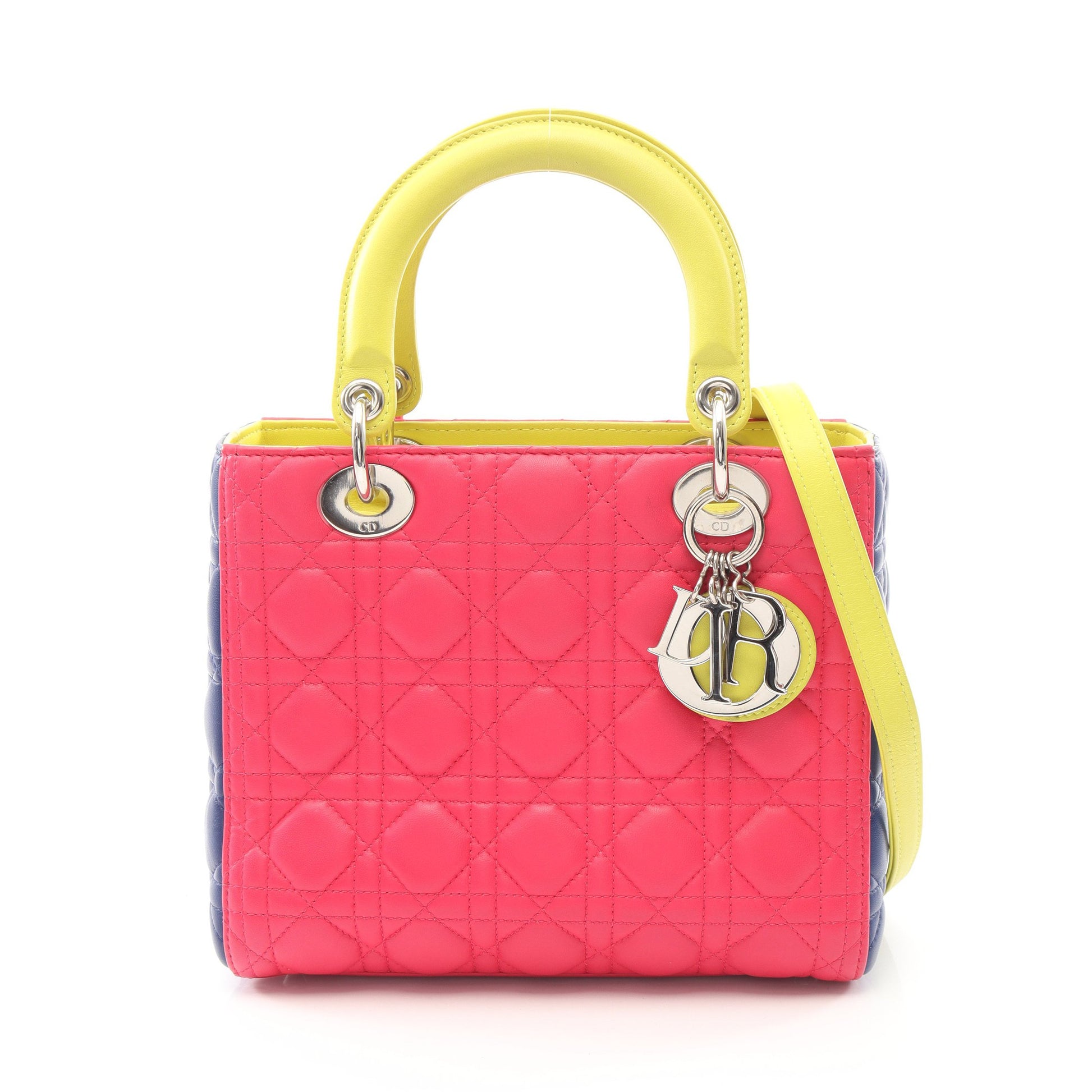 LADY DIOR レディディオール カナージュ 2WAY ハンドバッグ レザー 