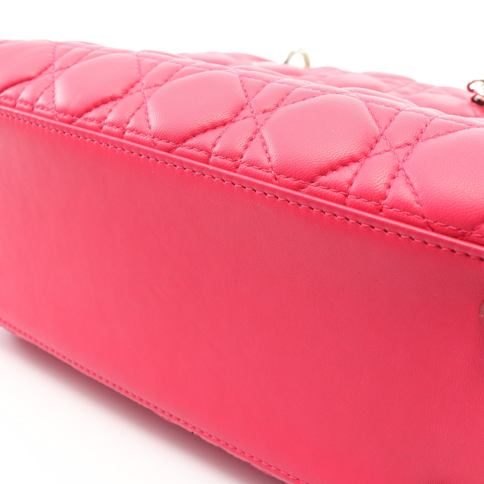 LADY DIOR レディディオール カナージュ 2WAY ハンドバッグ レザー ピンクパープル イエローグリーン ブルー クリスチャンディオール バッグ Christian Dior