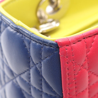 LADY DIOR レディディオール カナージュ 2WAY ハンドバッグ レザー ピンクパープル イエローグリーン ブルー クリスチャンディオール バッグ Christian Dior