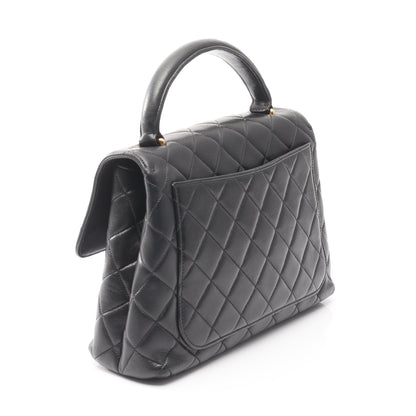 マトラッセ ハンドバッグ ラムスキン ブラック ゴールド金具 シャネル バッグ CHANEL