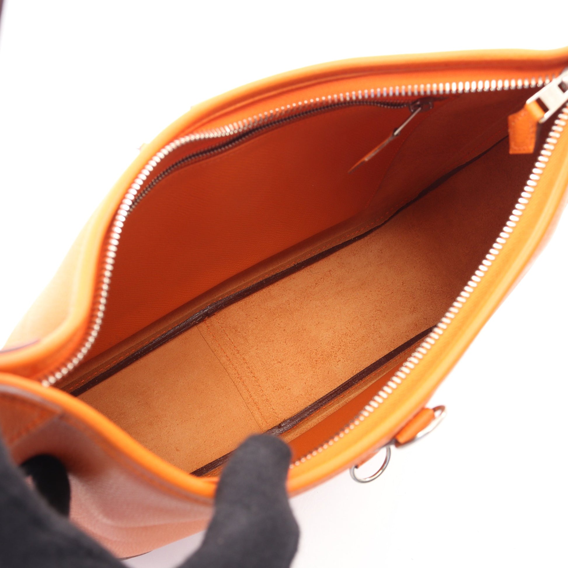 トリム31 ショルダーバッグ ヴォーエプソン オレンジ シルバー金具 □J刻印 エルメス バッグ HERMES